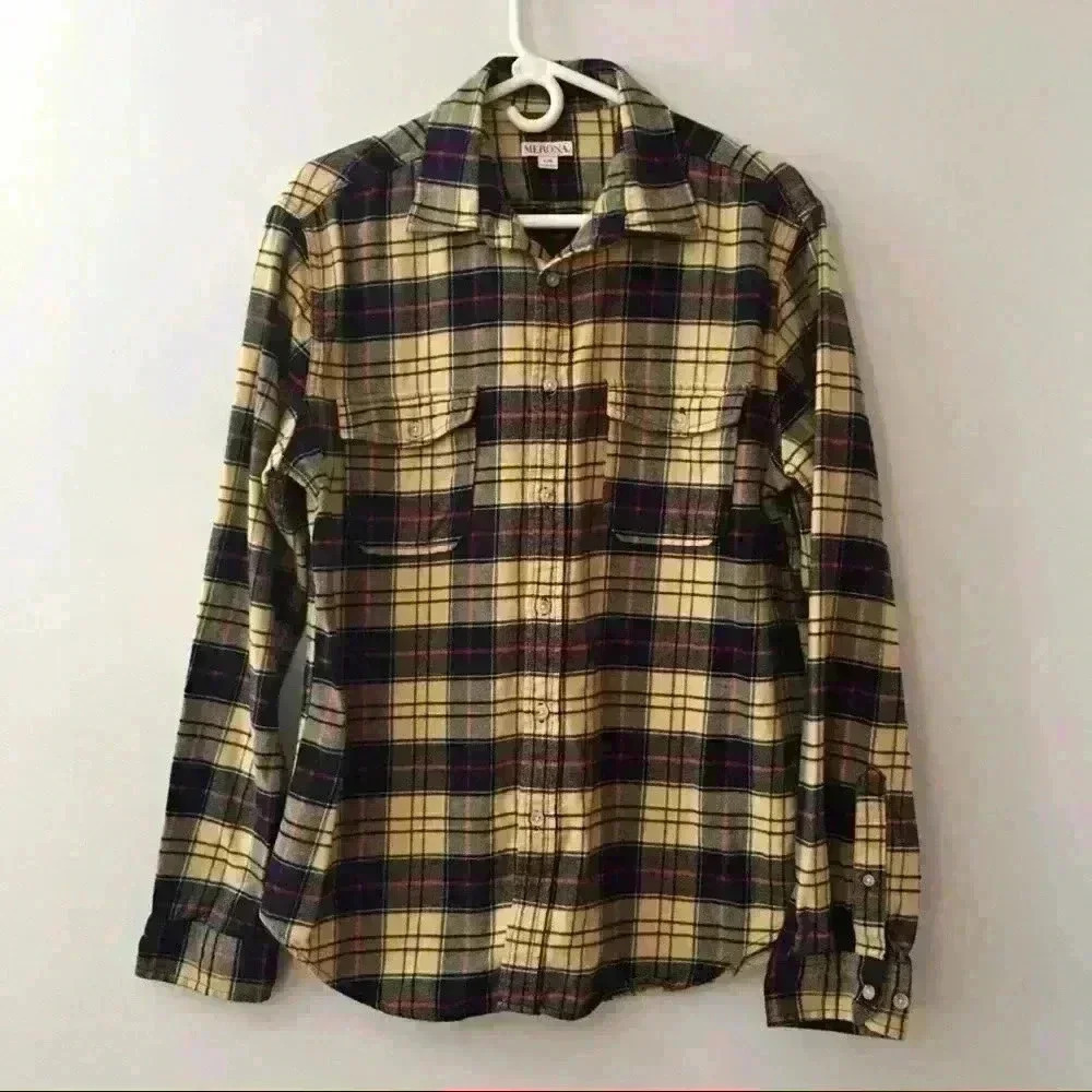 Merona Flannel Shirt Plaid Size Large